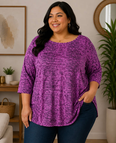 Boa Ruched Tunic - Magenta