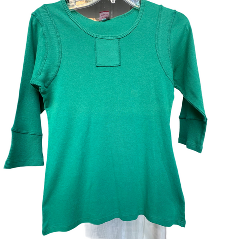Textured Details Solid Top - New Emerald