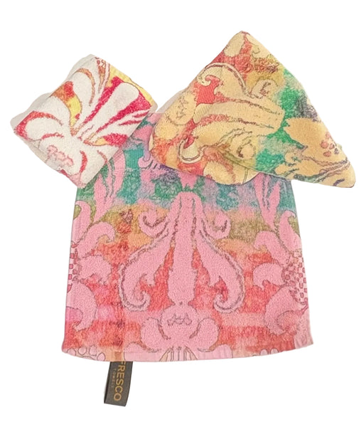 Fresco Towels- Rainbow Damask Pink  - Washcloth