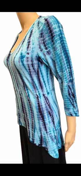 Alligator Tie Dye Hi/Low Top                 Turq/Midnight