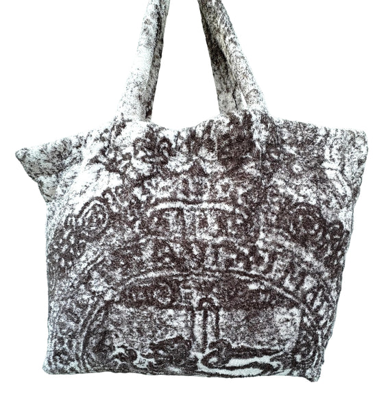 Fresco Towels - Lion Shield Bark/White - Large Tote Bag