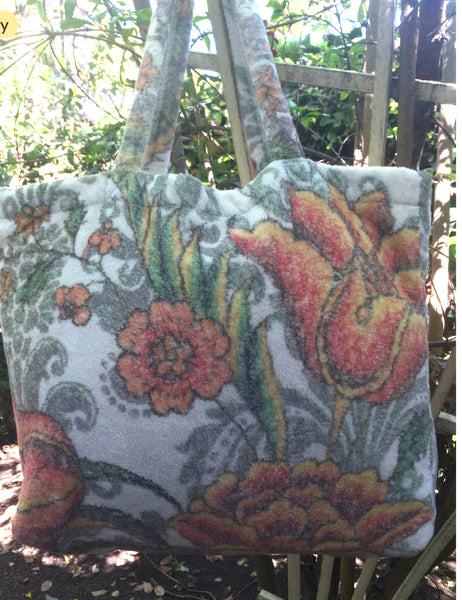 Fresco Towels - Damask Flowers Ivory - Large Tote Bag