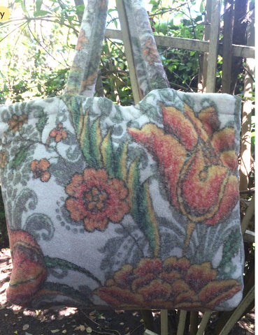 Fresco Towels - Damask Flowers Ivory - Large Tote Bag