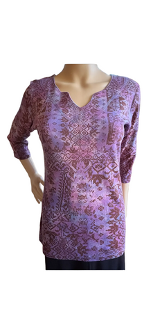 Maya Rug Split V-neck - Peri