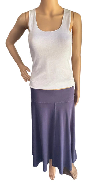 Mid Length Skirt - Solid Garment Dye - Cadet