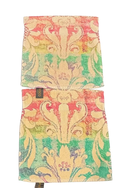 Fresco Towels- Rainbow Damask Lemon - Washcloth