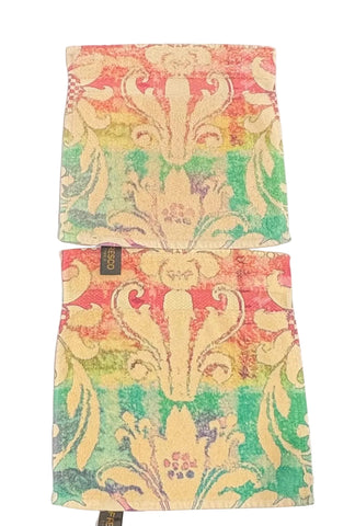 Fresco Towels- Rainbow Damask Lemon - Washcloth