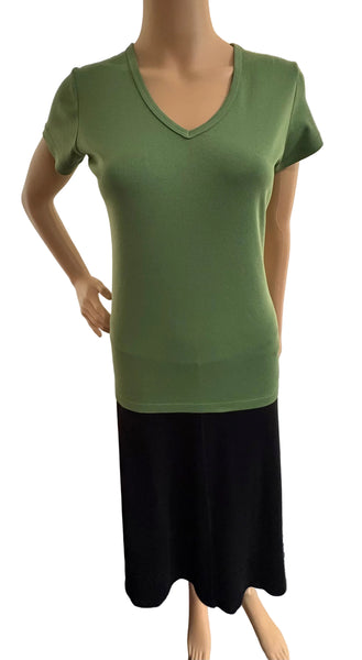 Solid Short sleeves V neck - Ivy