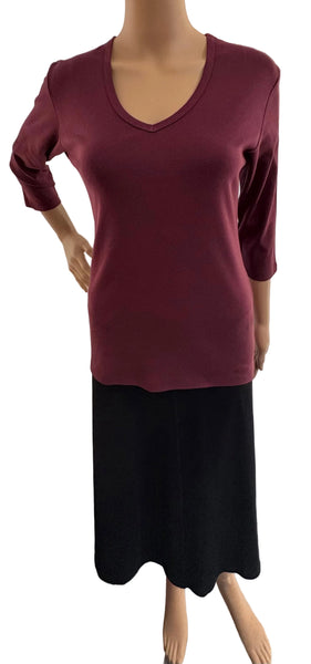 Solid V neck - Mulberry