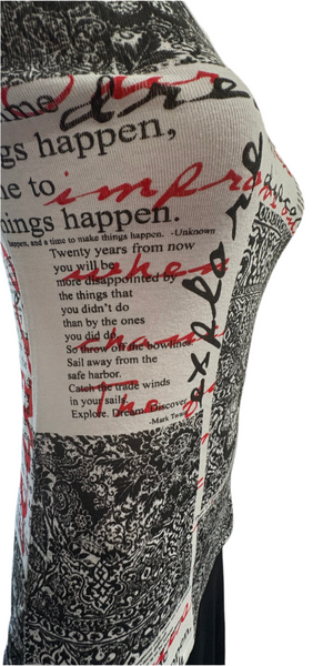 Inspirational Quotes V neck - White