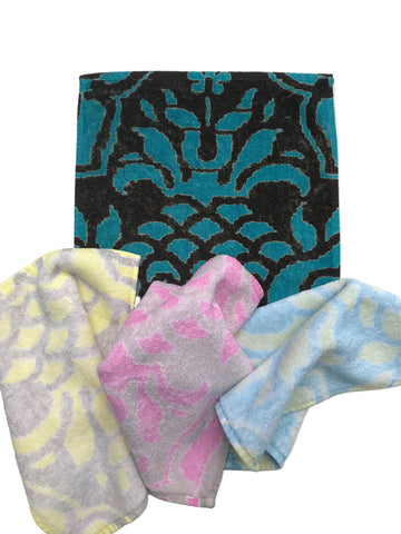 Fresco Towels - Venetian Brocade Cocoa/Turq - Washcloth