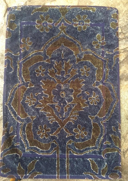 Fresco Towels - Venetian Brocade Navy/Brown - Small Bath Mat
