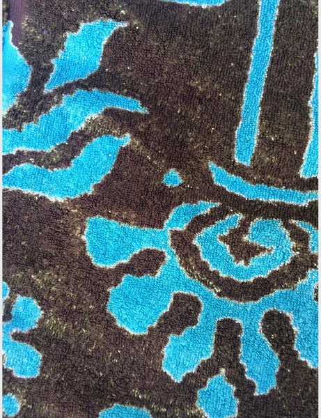 Fresco Towels - Venetian Brocade Cocoa/Turq - Medium Bath Mat