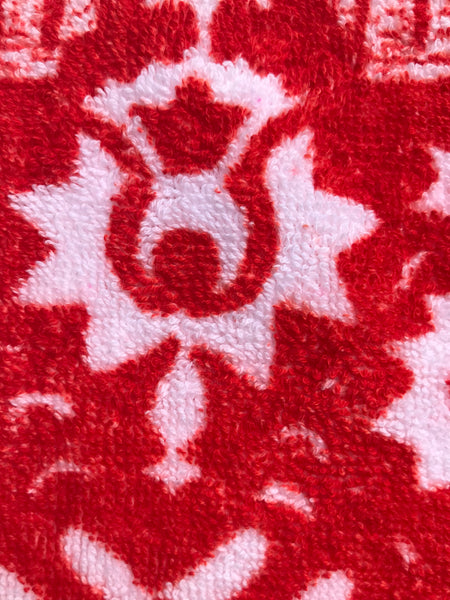 Fresco Towels- Bohemian Damask Red - Washcloth