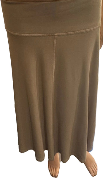 Mid Length Skirt - Solid Garment Dye - Khaki
