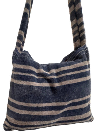 Fresco Towels - Napa Stripes Navy/Taupe - Messenger Bag
