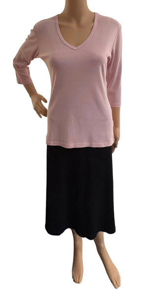 Solid V neck Top - Mantra Rose