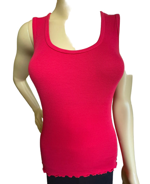 Solid Ribbed Tank - Red