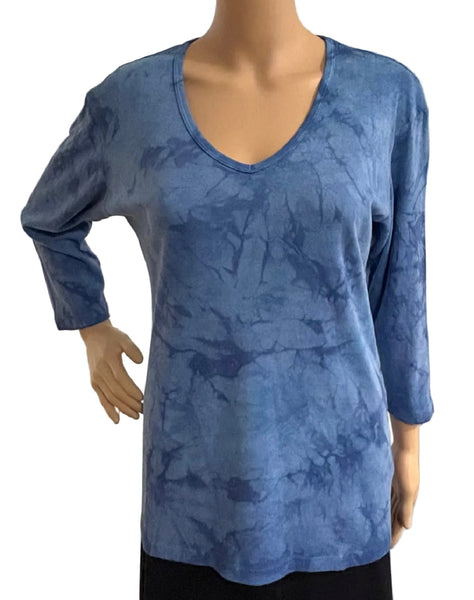Crinkle Wash V neck - Cobalt Blue