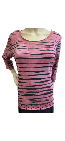 Stripes and Dots - Black/Mauve