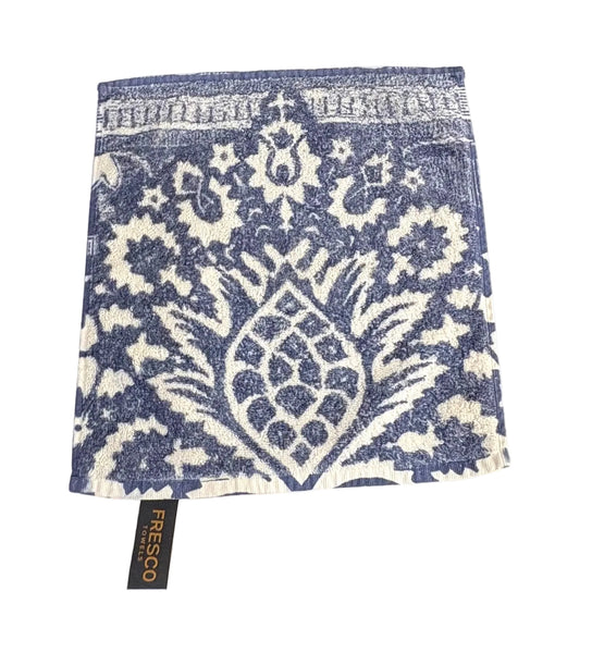 Fresco Towels- Bohemian Damask Royal Blue - Washcloth