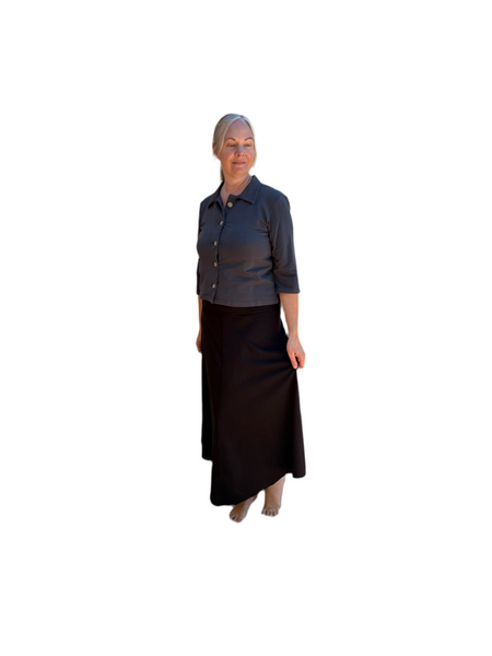 Long Skirt - Garment Dye Solid - Black