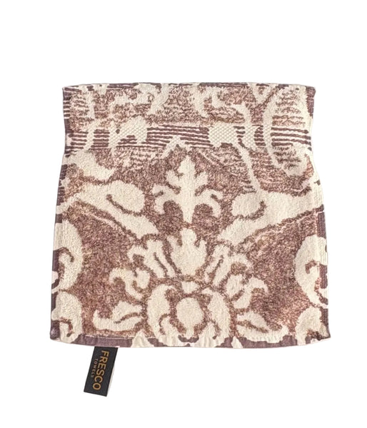 Fresco Towels- Royal Damask Brown/White - Washcloth
