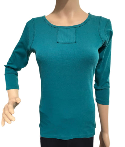 Textured Details Solid Top - Dragon Teal