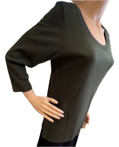 Solid Round-neck top - Rain Forest