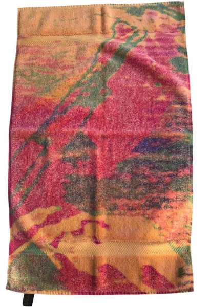 Fresco Towels- Abstract Watercolor Peach - Hand Towel