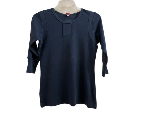 Textured Details Solid Top - Navy