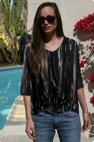 Alligator Tie Dye Hi/Low Top      Brown /Black/Grey