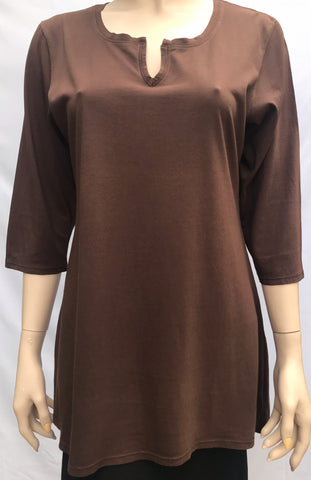 Lightweight Jersey Tunic - Coffee bean