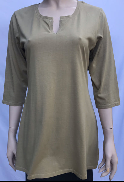 Lightweight Jersey Tunic - Khaki