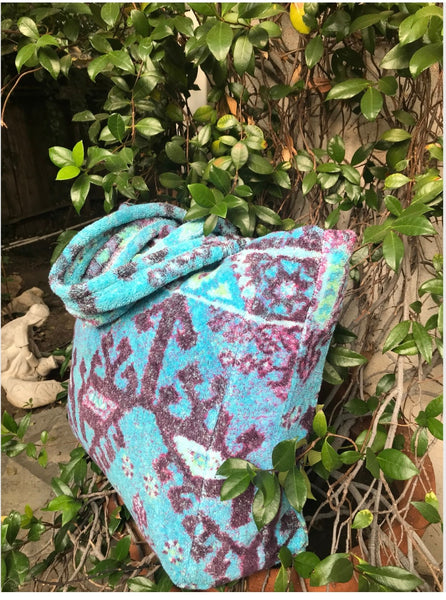 Fresco Towels-Aztec Blue-Large Tote Bag