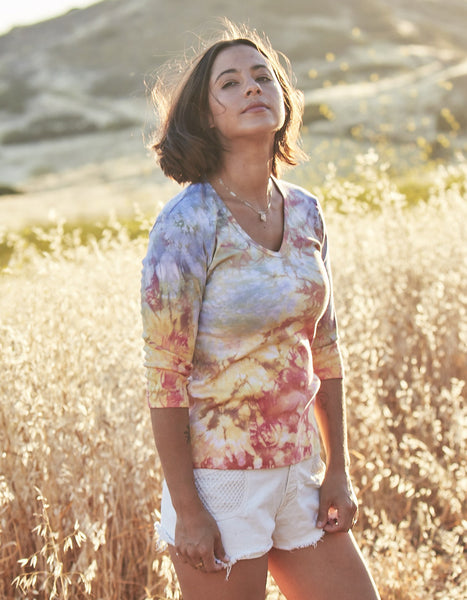 Carrera wash V neck - Lilac/Rose