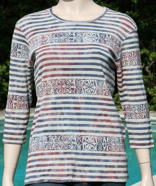 Baroque Stripes - Navy/Wine