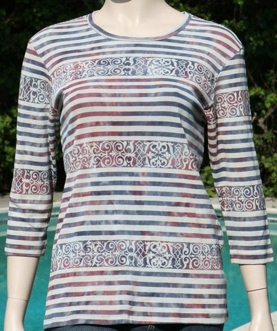 Baroque Stripes - Navy/Wine