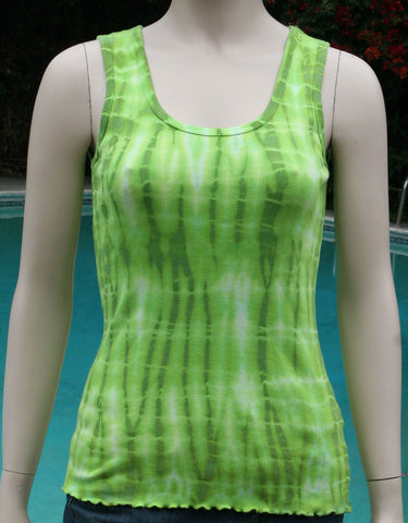 Bamboo Wash Scoop neck Tank top - Chartreuse Green