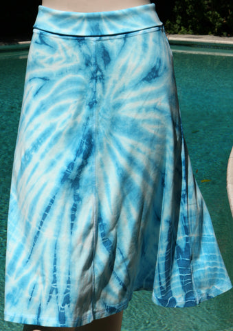 Spiral Wash Skirt - Aqua