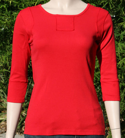 Textured Details Solid Top - Red