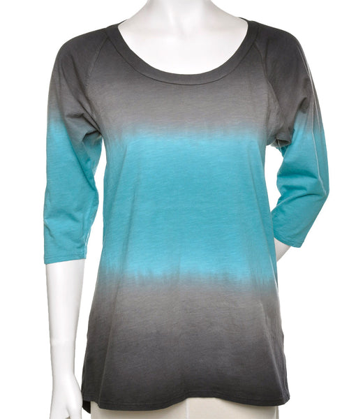 Ombre dye Jersey Round neck - Grey/Teal