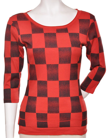 Tonal Blocks Roll up round-neck - Black/Red