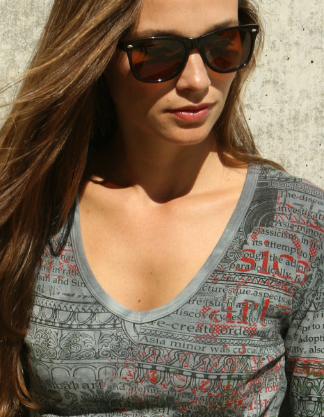 S size Only - Neo-Classical  V neck - Black/Gray