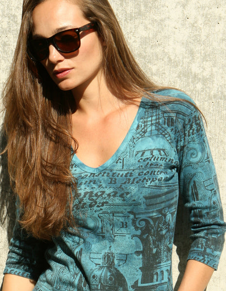 Palazzo V-Neck - Teal
