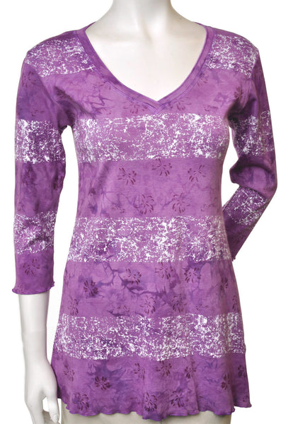 Paint Splat V neck Tunic - Purple