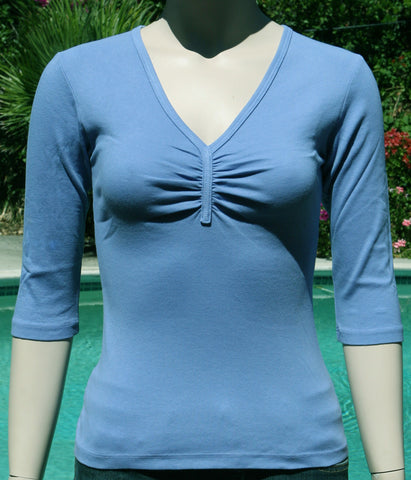 Solid Pinched V Neck - Sugar Plum