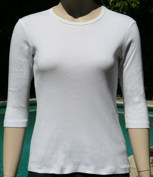 Solid Crew-Neck Top - White