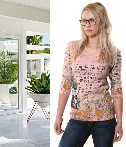 Evolution Scoop neck top - Rose