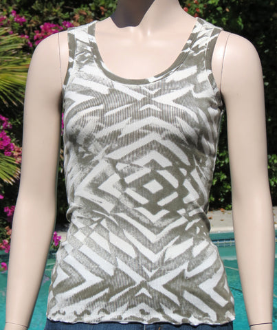 Diamonds Sleeveless Tank top - Olive Grey